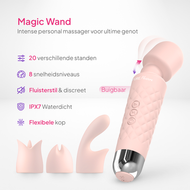 Pure Pleasure® Magic Wand met 3 opzetstukken