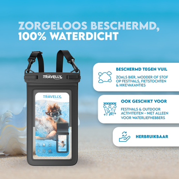 Travelly® Waterdicht Telefoonhoesje met opbergvak