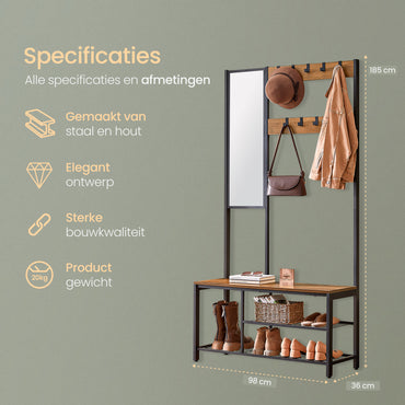 O'DADDY® Garderoberek met Spiegel