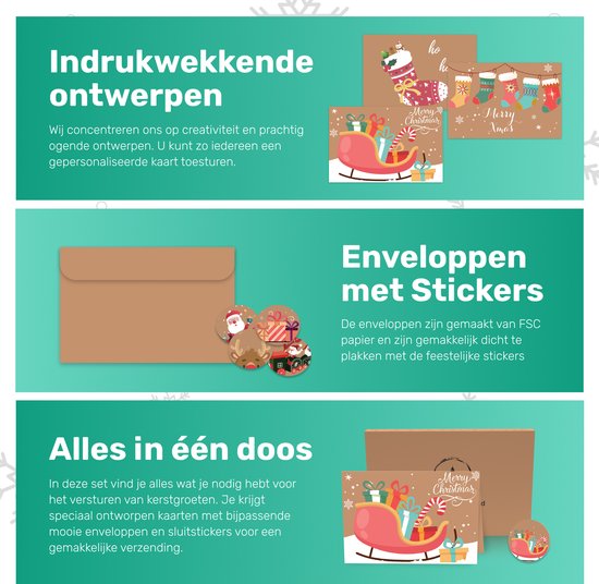 Kerstkaarten - 36 Stuks - Grijs