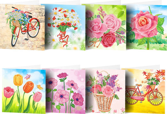 Diamond Painting Wenskaarten - 8 Stuks