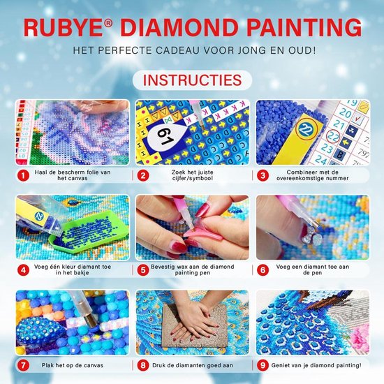 Diamond Painting Kerstkaarten - 4 Stuks