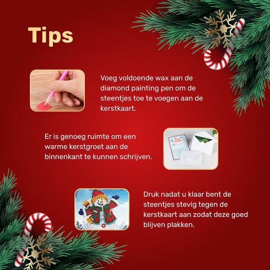 Diamond Painting Kerstkaarten - 8 Stuks