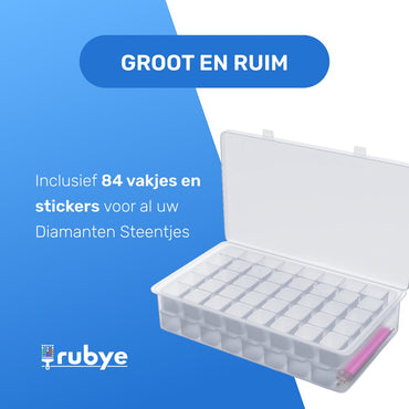 Rubye® Diamond Painting Opbergdoos - 84 Vakjes