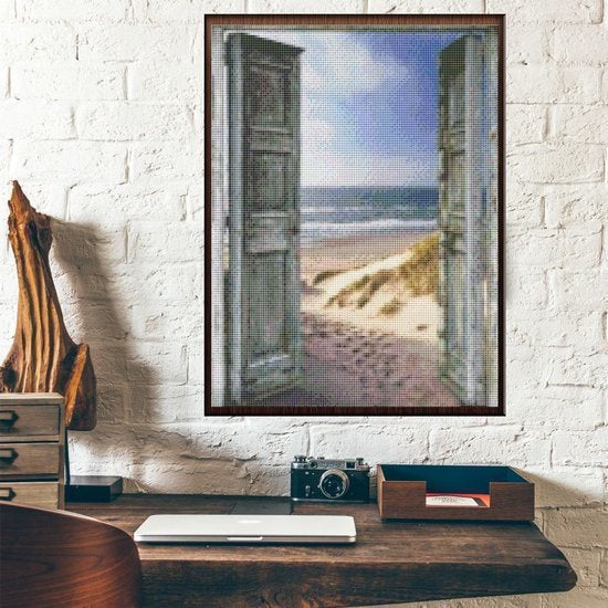 Diamond Painting Deur met Zeezicht