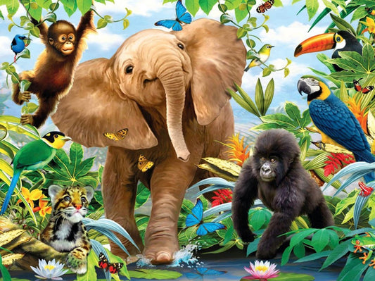 Diamond Painting Jungle Dieren