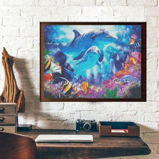 Diamond Painting Kleurrijke Dolfijn