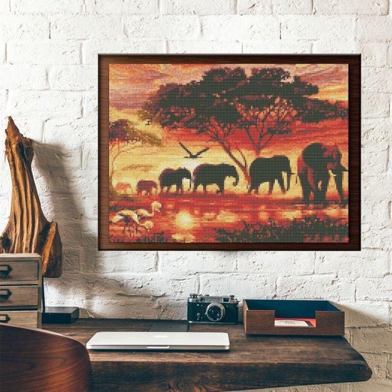 Diamond Painting Olifantenfamilie