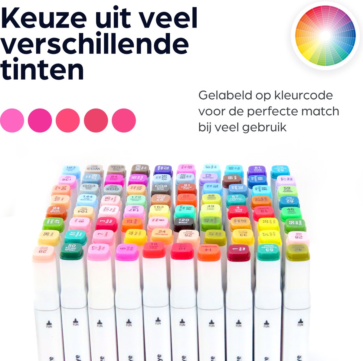 Markeerstiften - Dual-Tip Markers - 80 Stuks
