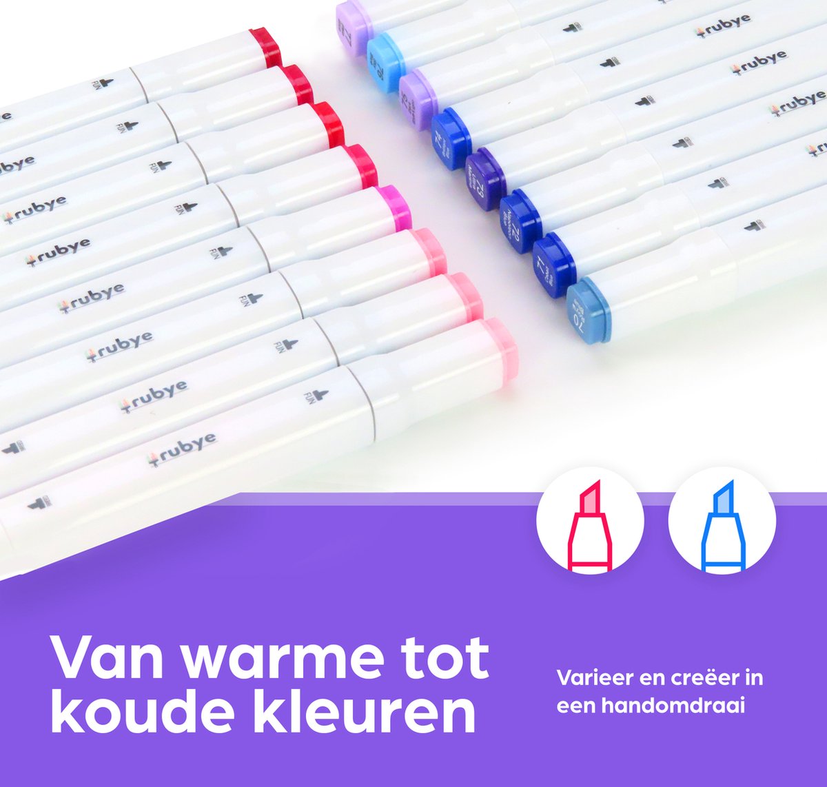 Markeerstiften - Dual-Tip Markers - 80 Stuks