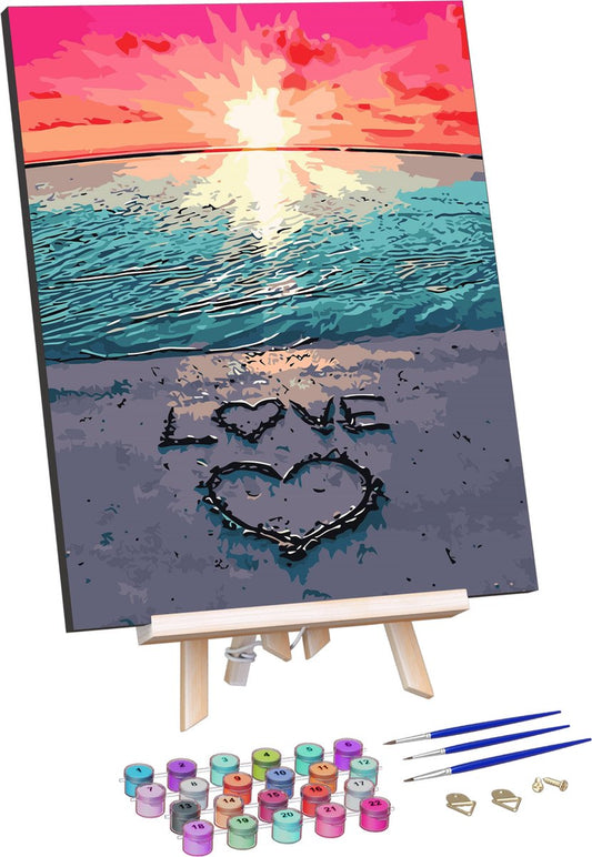 Schilderen Op Nummer Zonsondergang