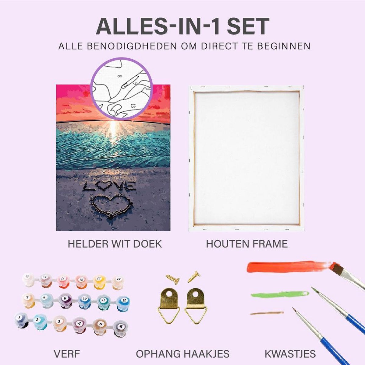 Schilderen Op Nummer Zonsondergang