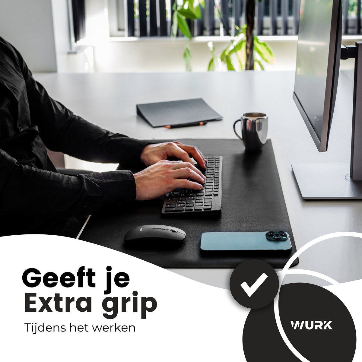 Bureau Onderlegger Zwart (80 cm x 40 cm)
