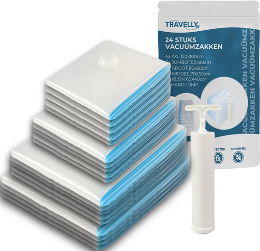 Travelly® Vacuüm Opbergzakken set van 24