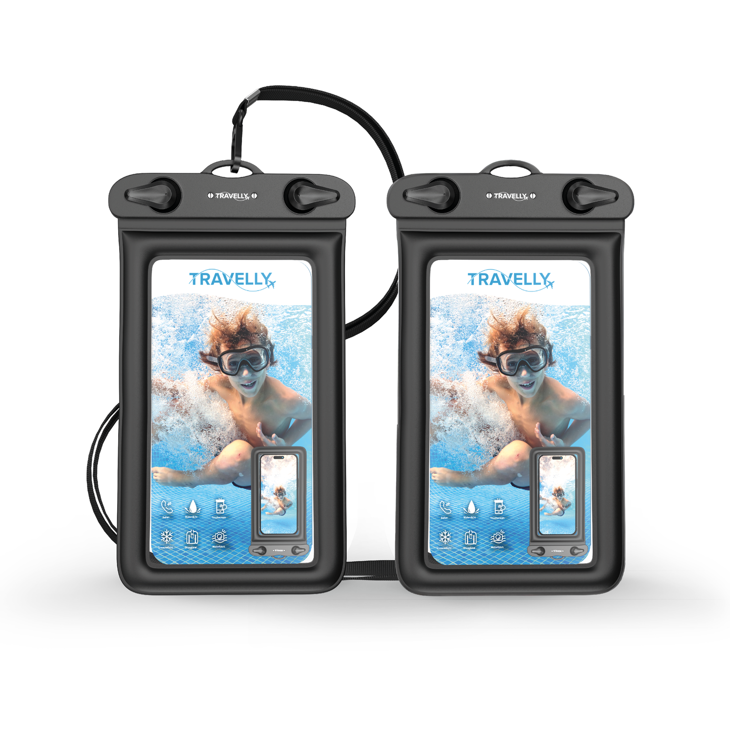 Travelly® Waterdicht telefoonhoesje set van 2