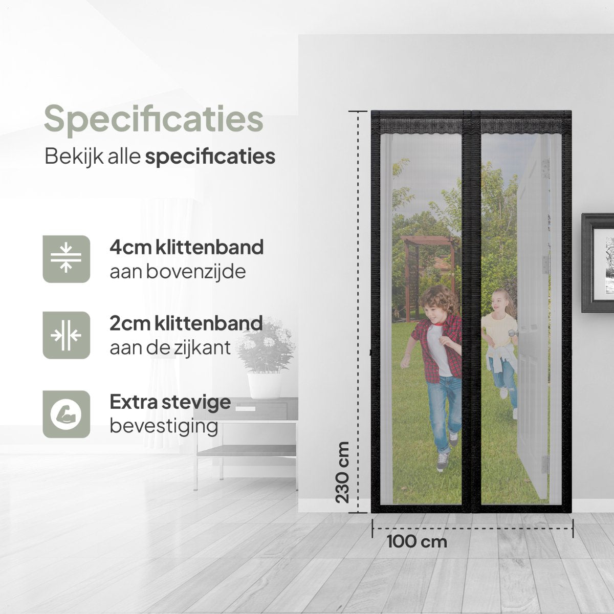 O'DADDY® Magnetische Deurgordijn Fiber