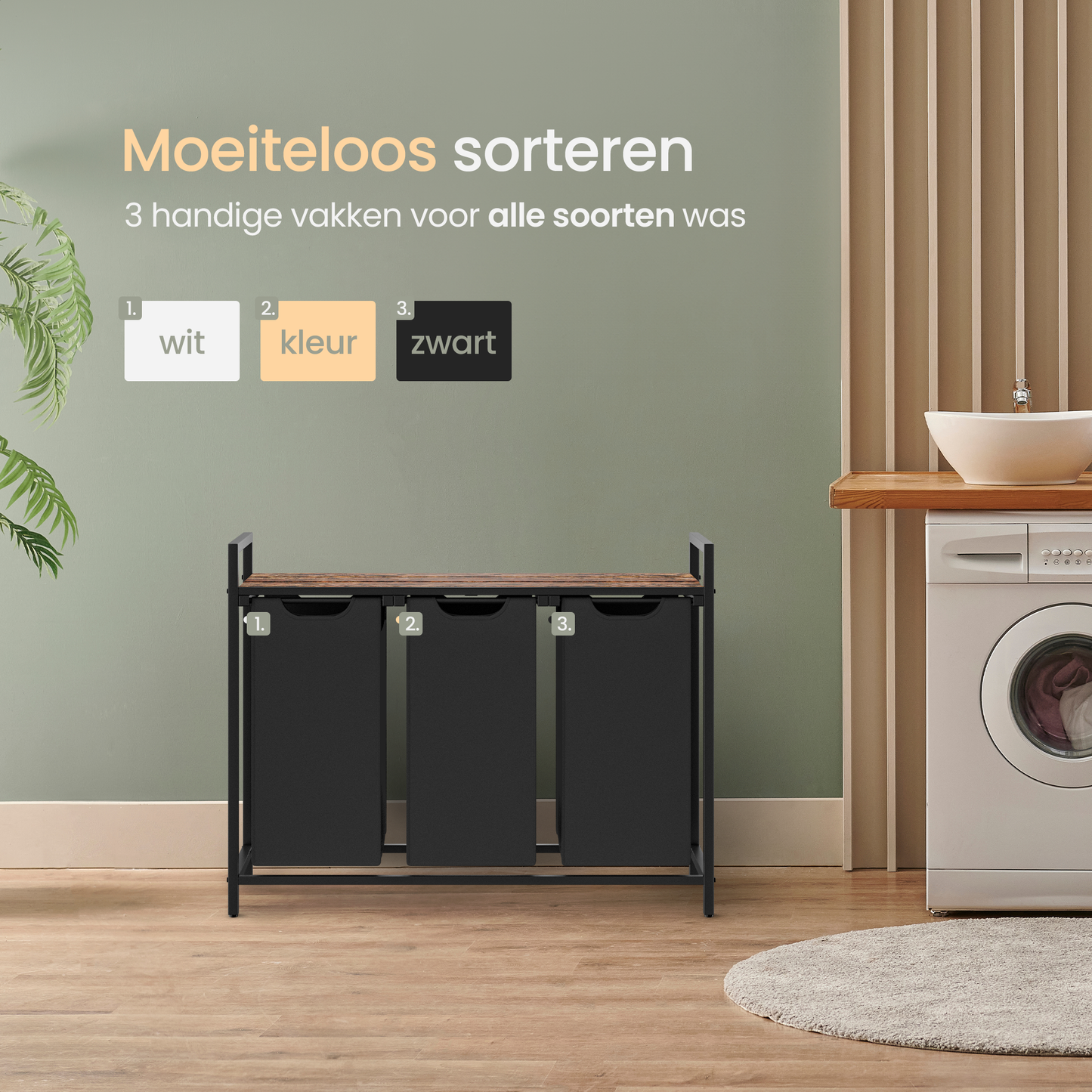 O'DADDY® Wasmand met 3 vakken