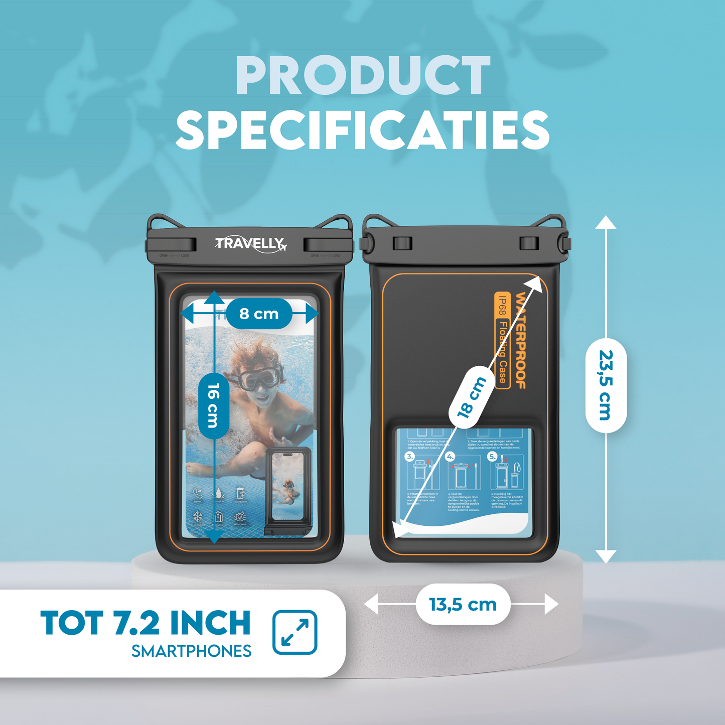 Travelly® Luxe Waterdicht Telefoonhoesje