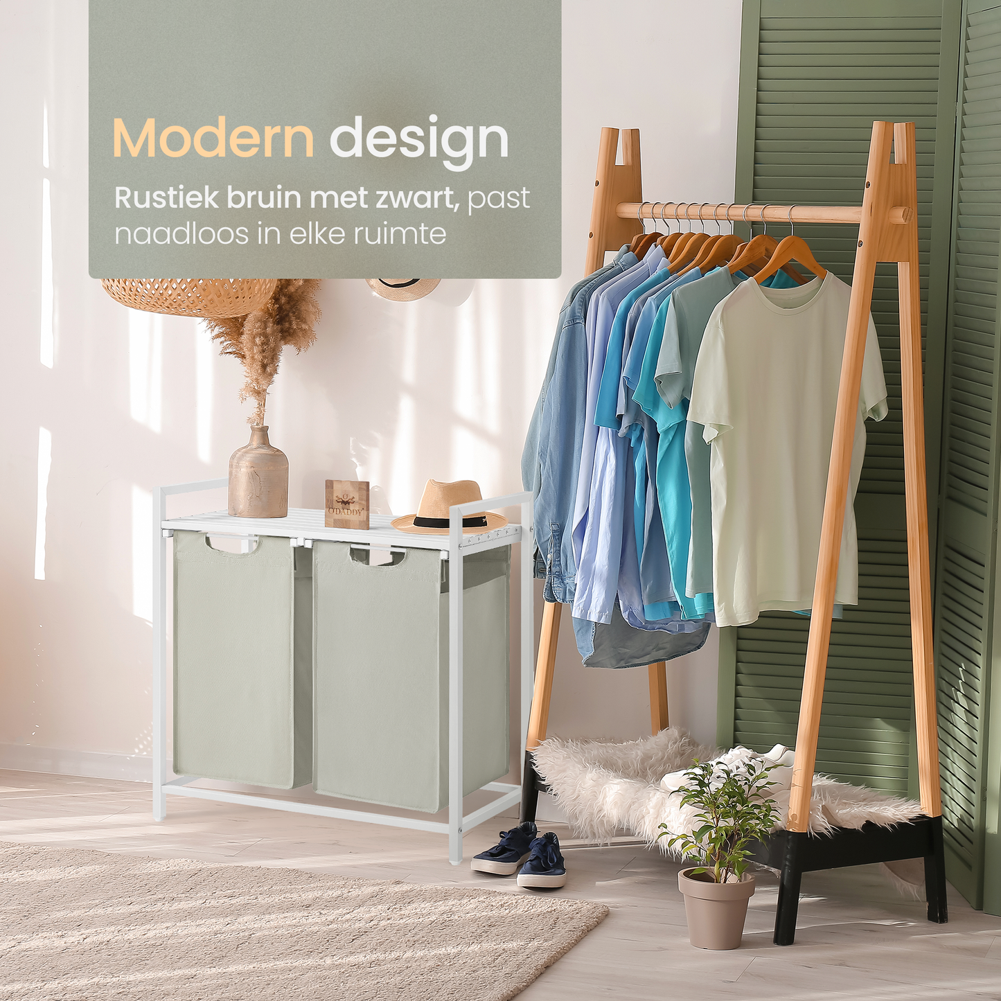 O'DADDY® Wasmand met 2 vakken