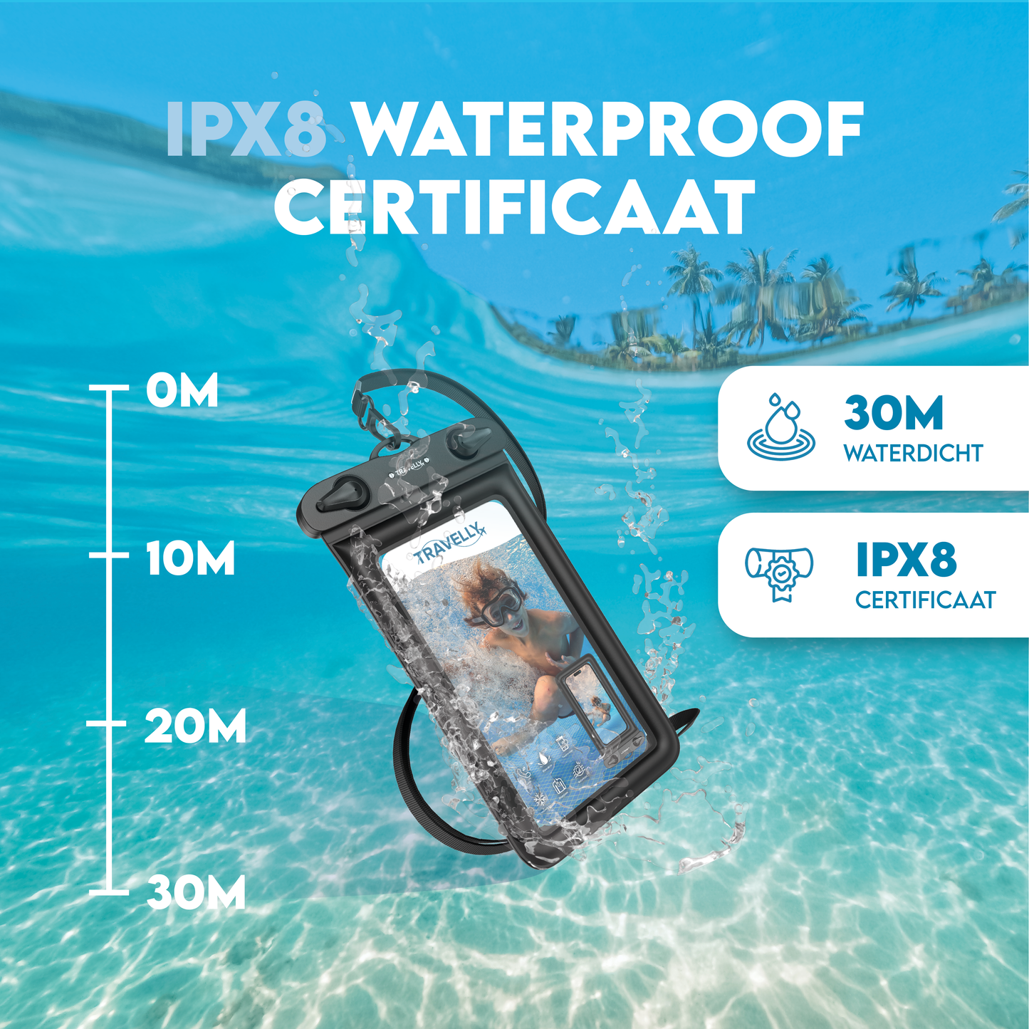 Travelly® Waterdicht telefoonhoesje set van 2