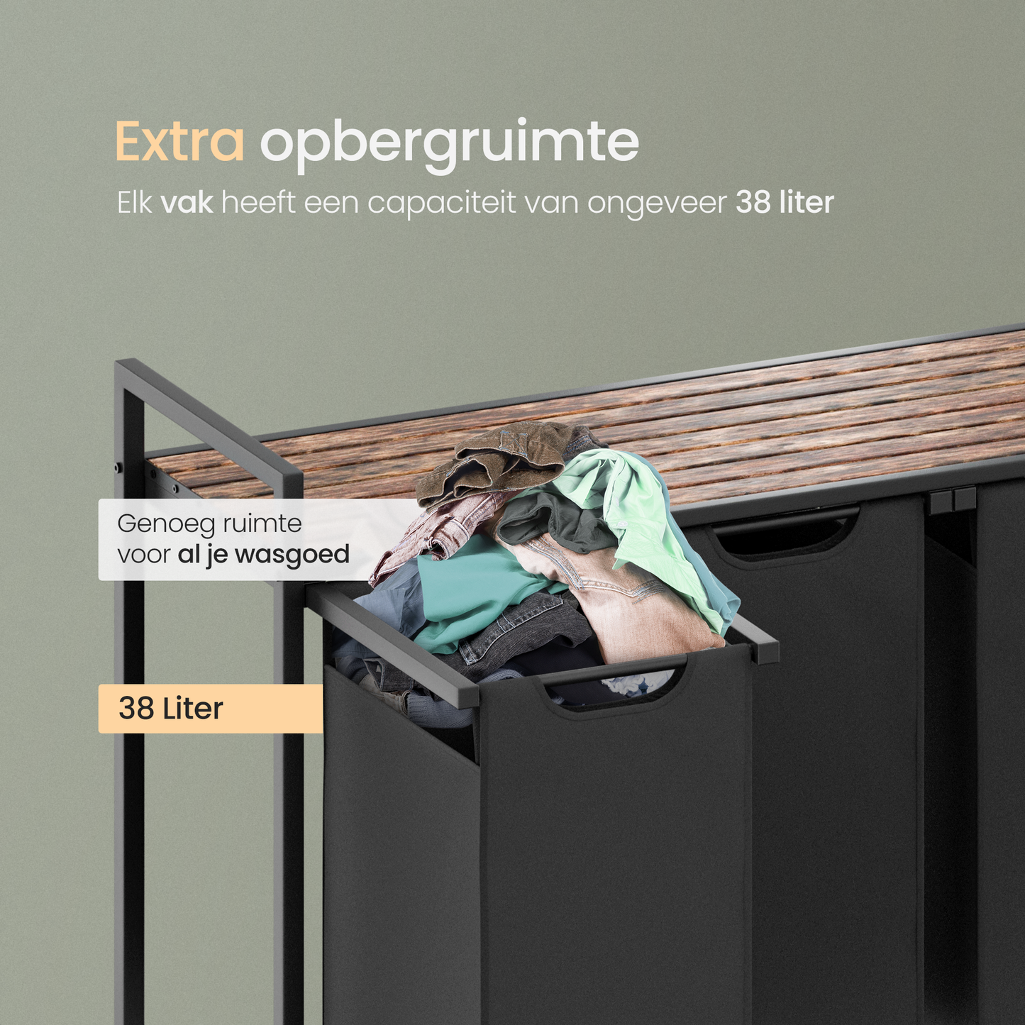 O'DADDY® Wasmand met 3 vakken