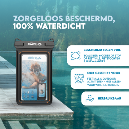 Travelly® Luxe Waterdicht Telefoonhoesje