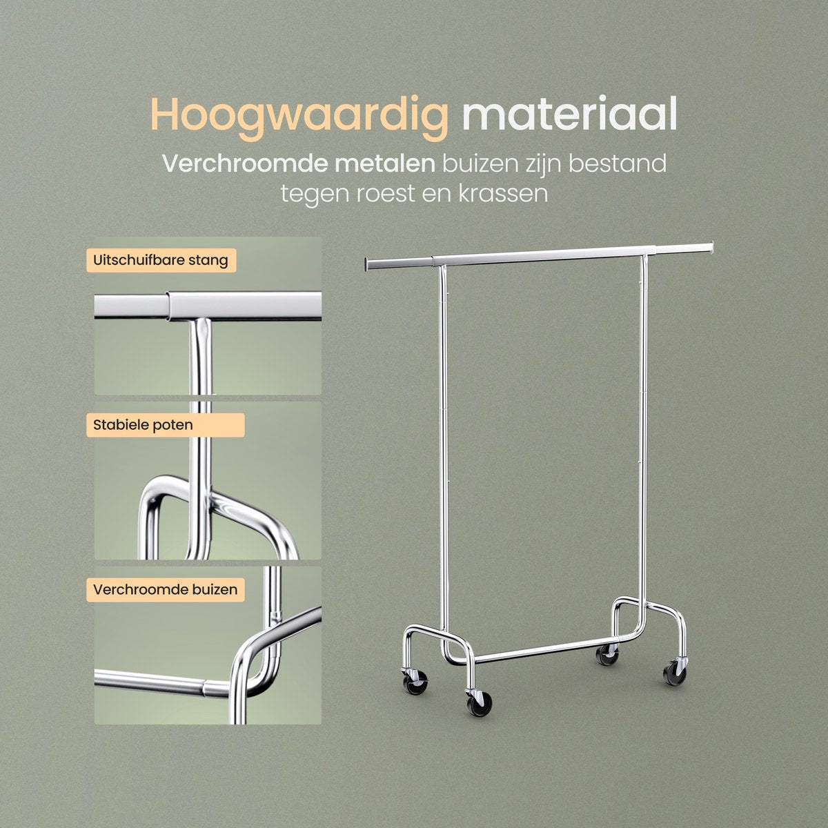 O'DADDY® Kledingrek op wieltjes