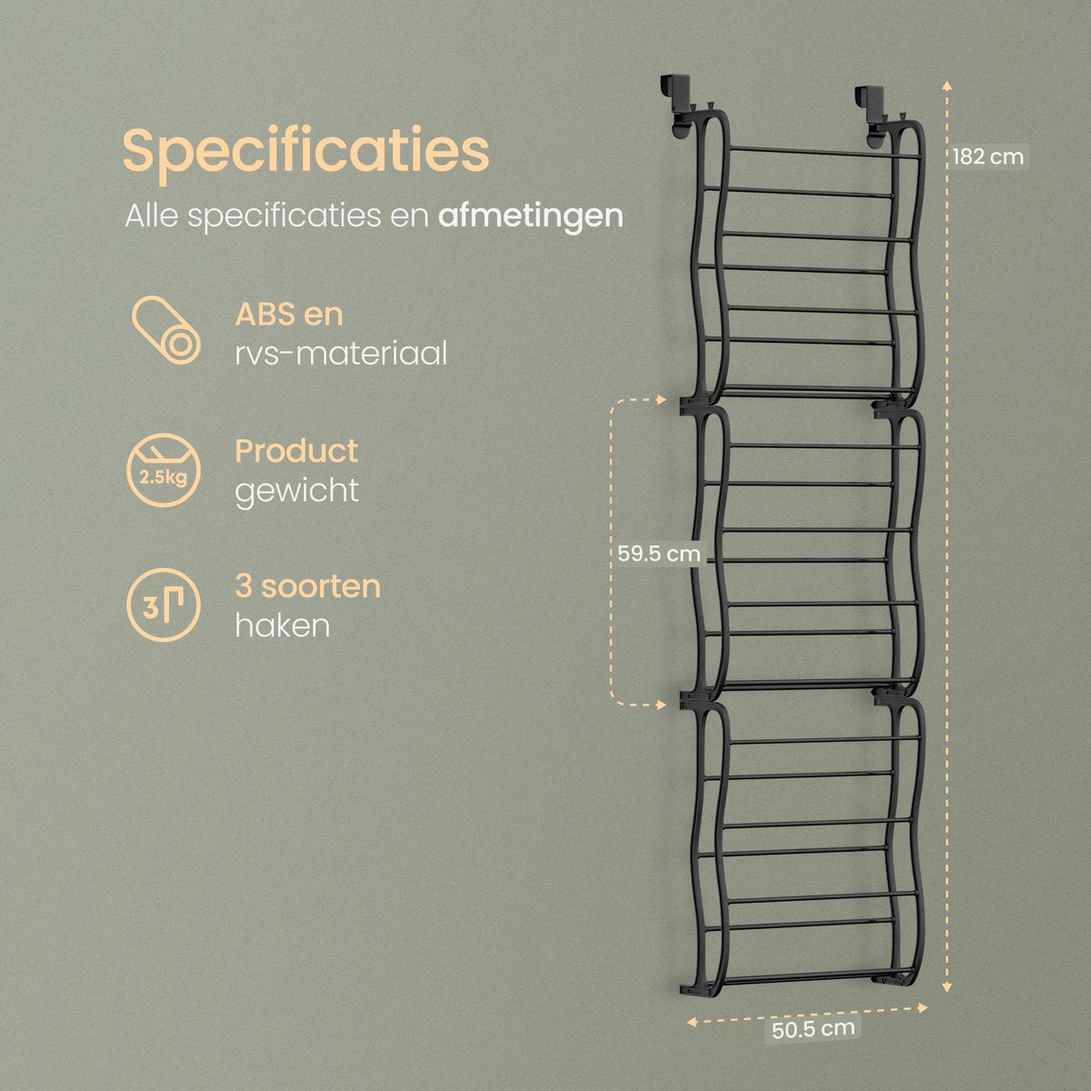 O'DADDY® Hangend schoenenrek voor deur