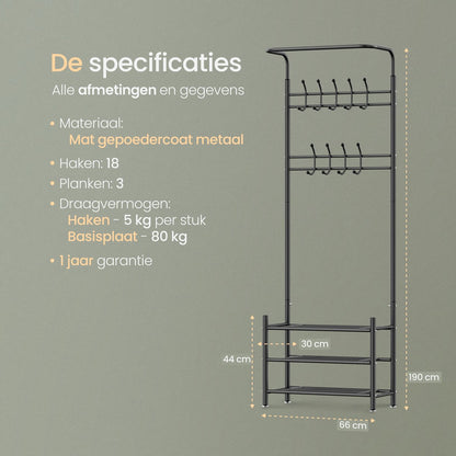 O'DADDY Kapstok met Schoenenrek
