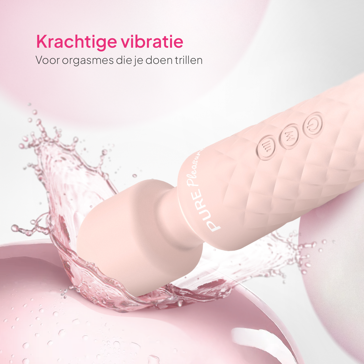 Pure Pleasure® Magic Wand met 3 opzetstukken