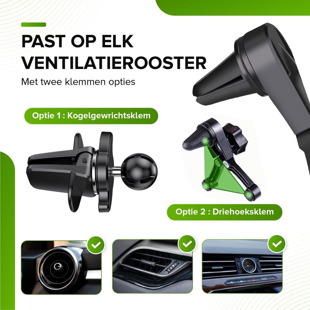 iSetchi® 3-in-1 Telefoonhouder Auto