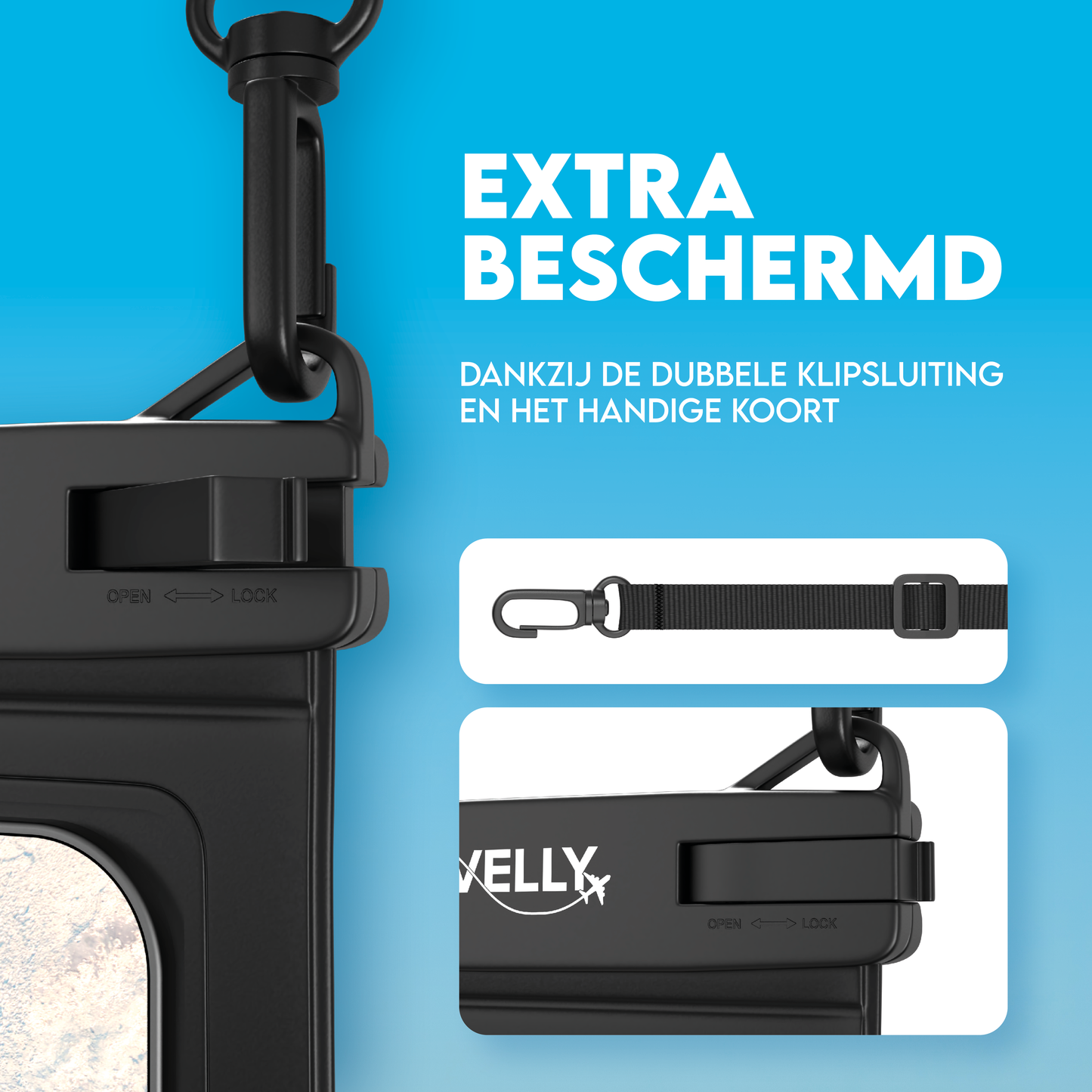 Travelly® Waterdicht Telefoonhoesje met opbergvak