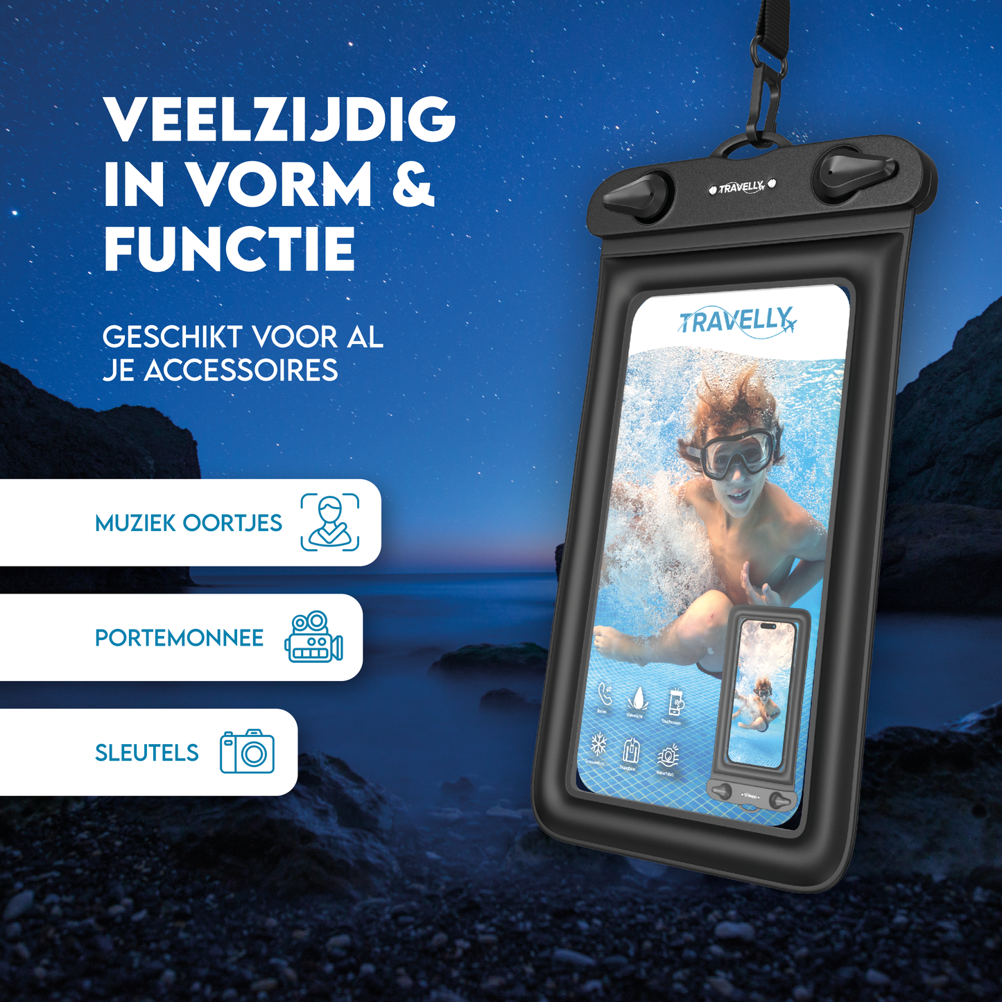 Travelly® Waterdicht telefoonhoesje set van 2