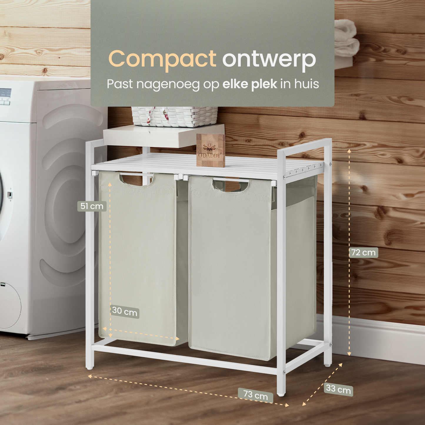 O'DADDY® Wasmand met 2 vakken