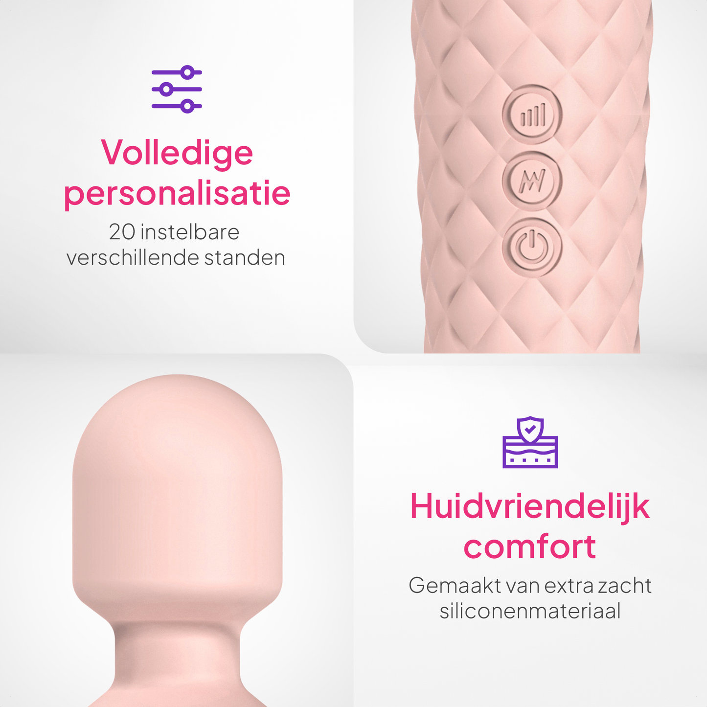 Pure Pleasure® Magic Wand met 3 opzetstukken