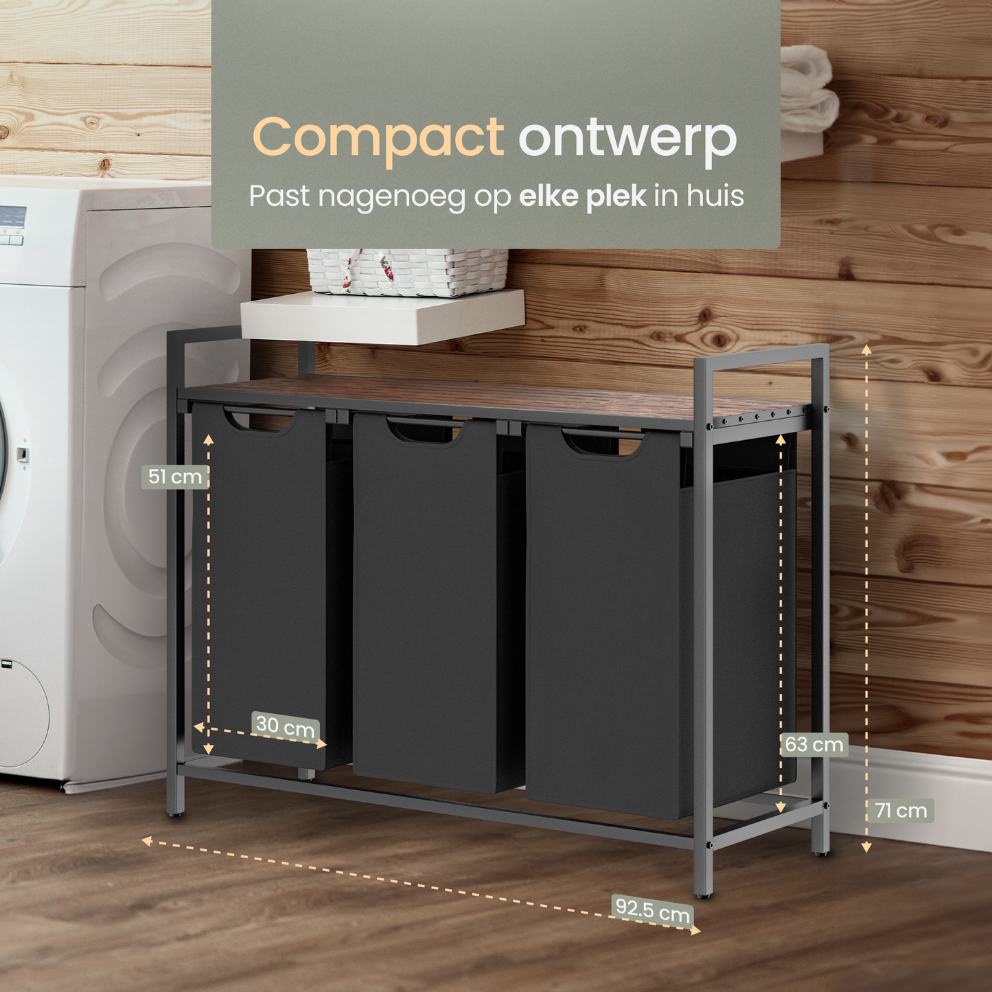 O'DADDY® Wasmand met 3 vakken