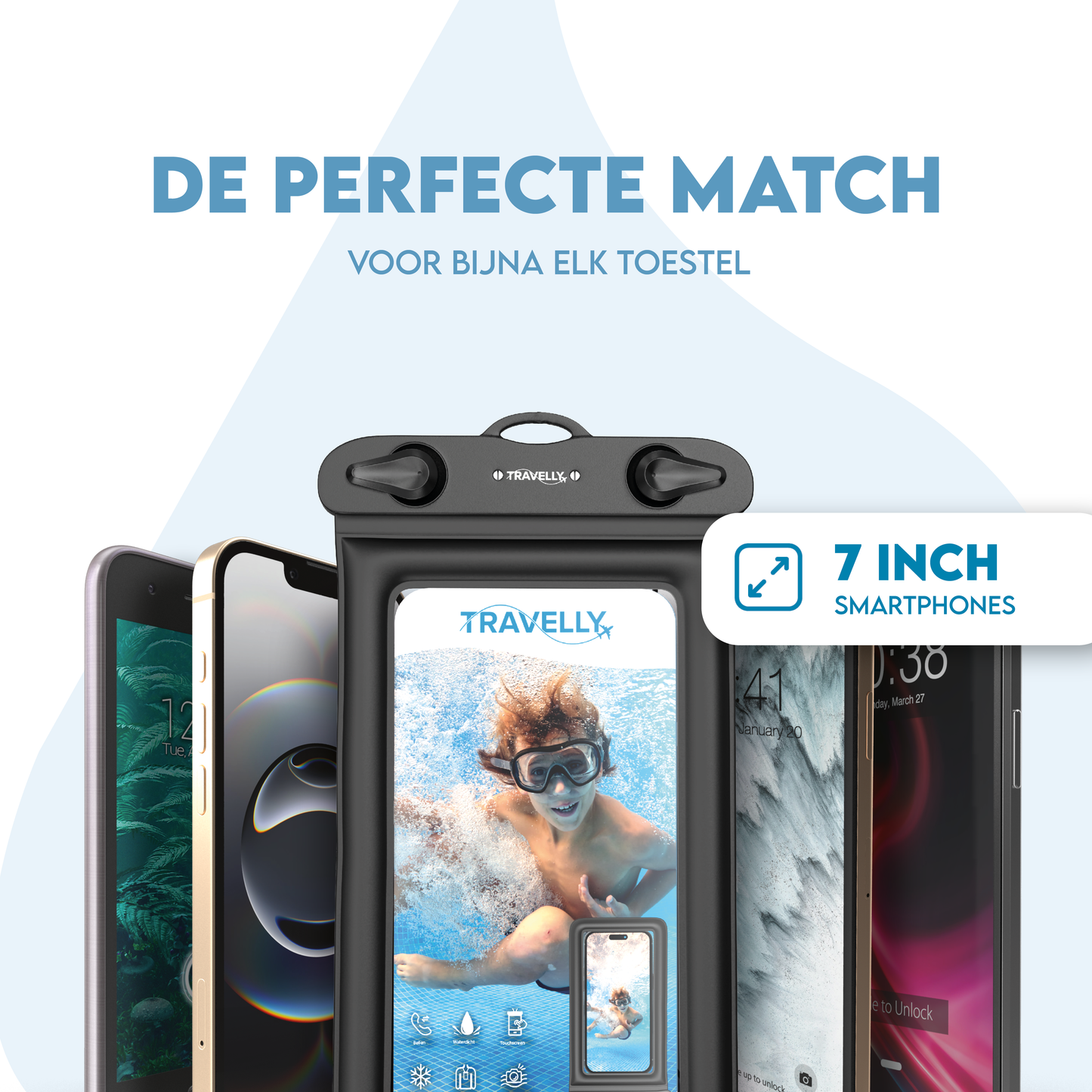 Travelly® Waterdicht telefoonhoesje set van 2