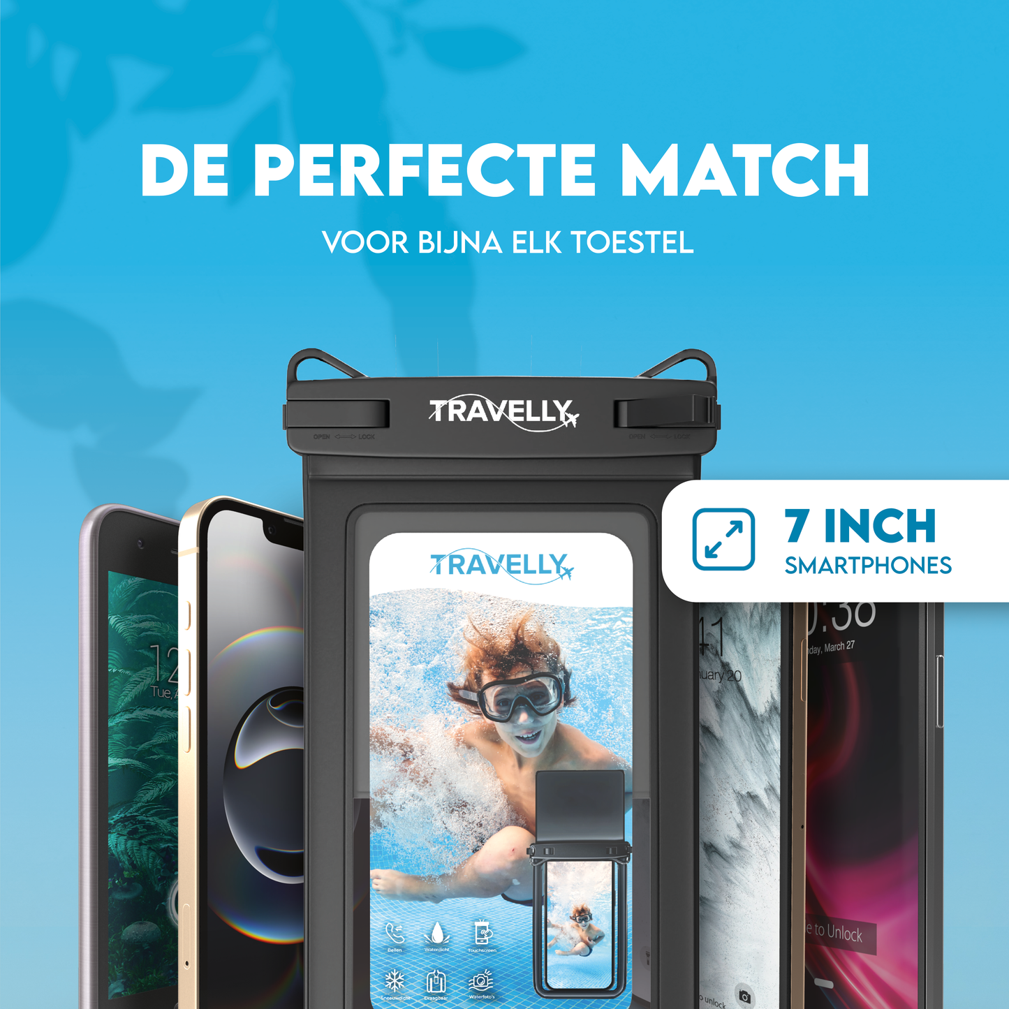 Travelly® Waterdicht Telefoonhoesje met opbergvak