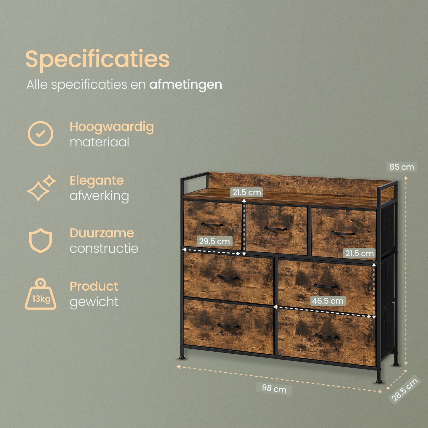 O'DADDY® Dressoir met 7 laden