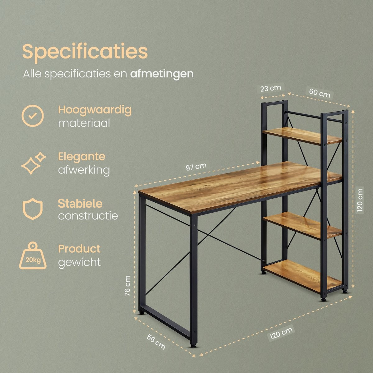 O'DADDY® Bureau met Opbergkast
