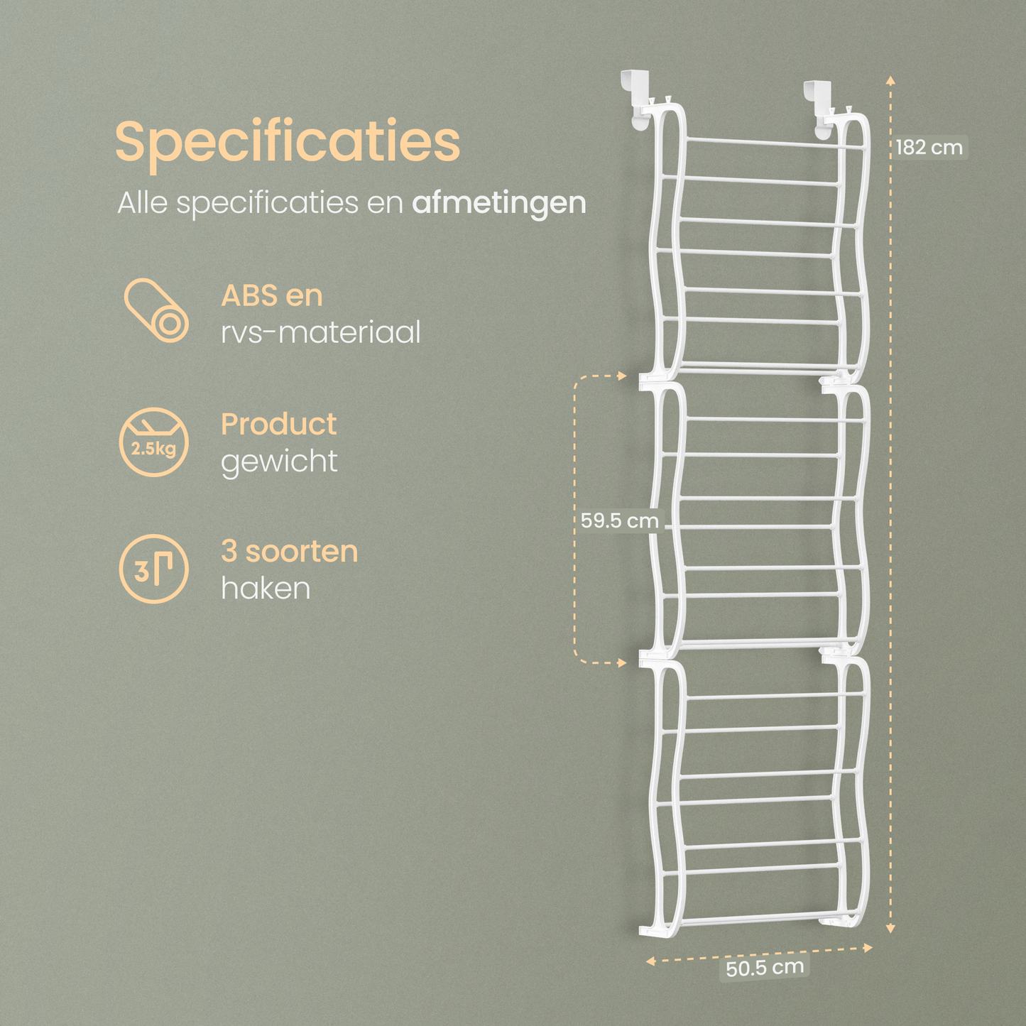 O'DADDY® Hangend schoenenrek voor deur