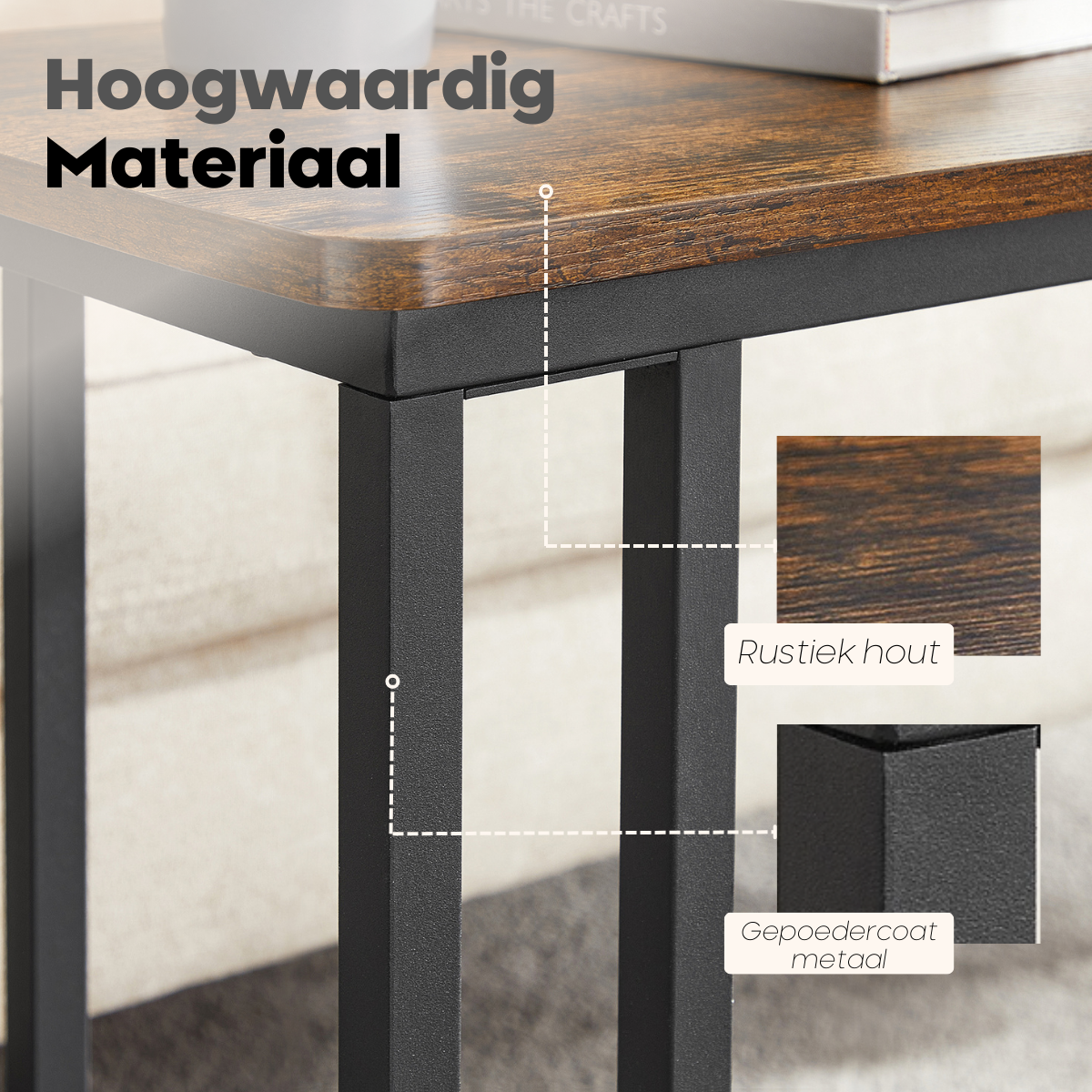 O'DADDY® Bijzettafel op Wieltjes