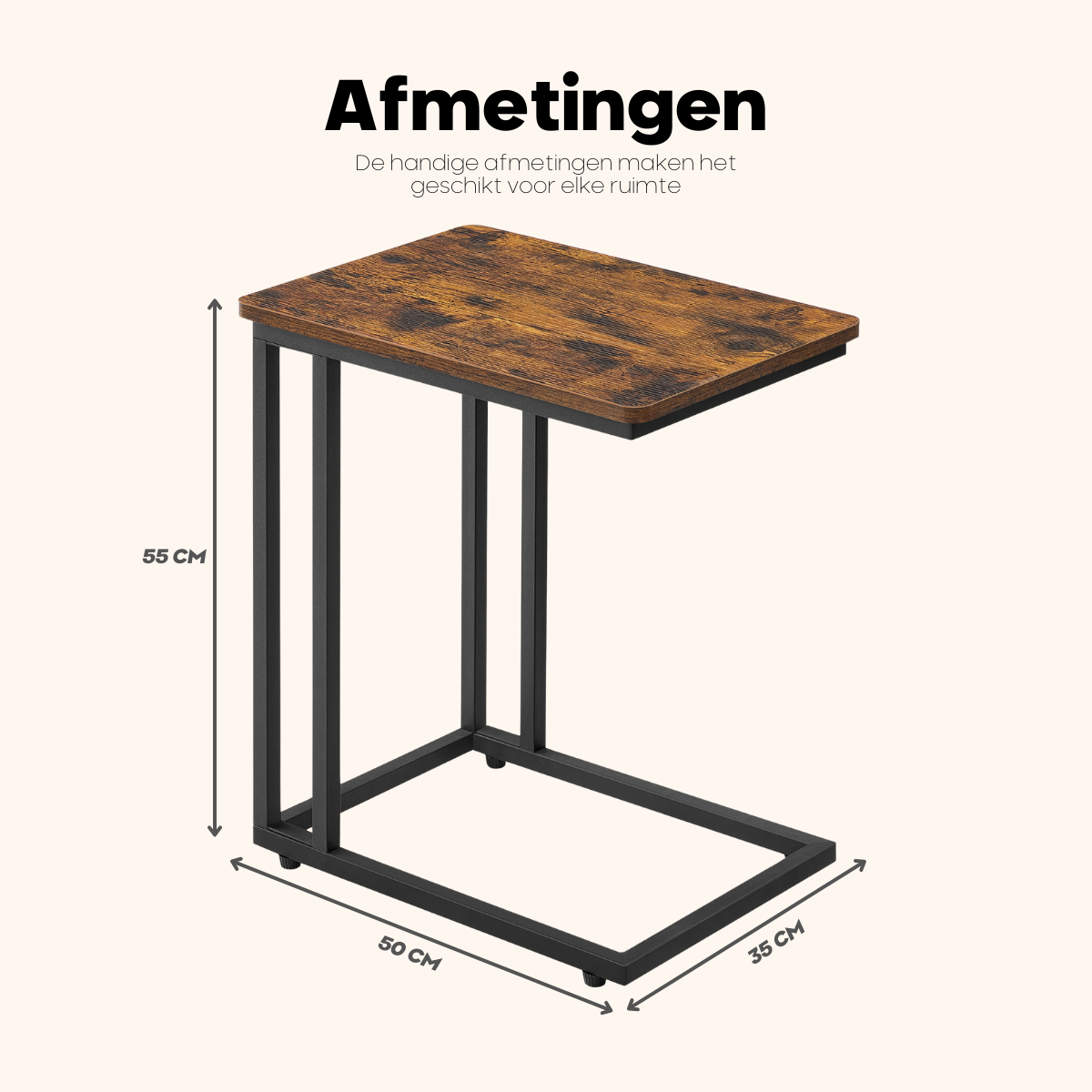 O'DADDY® Bijzettafel op Wieltjes