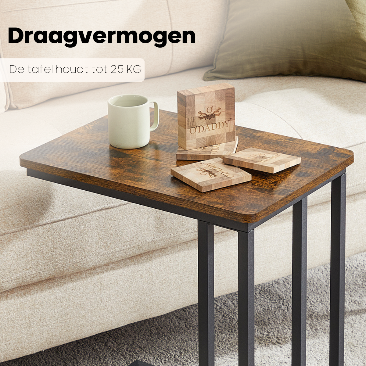 O'DADDY® Bijzettafel op Wieltjes