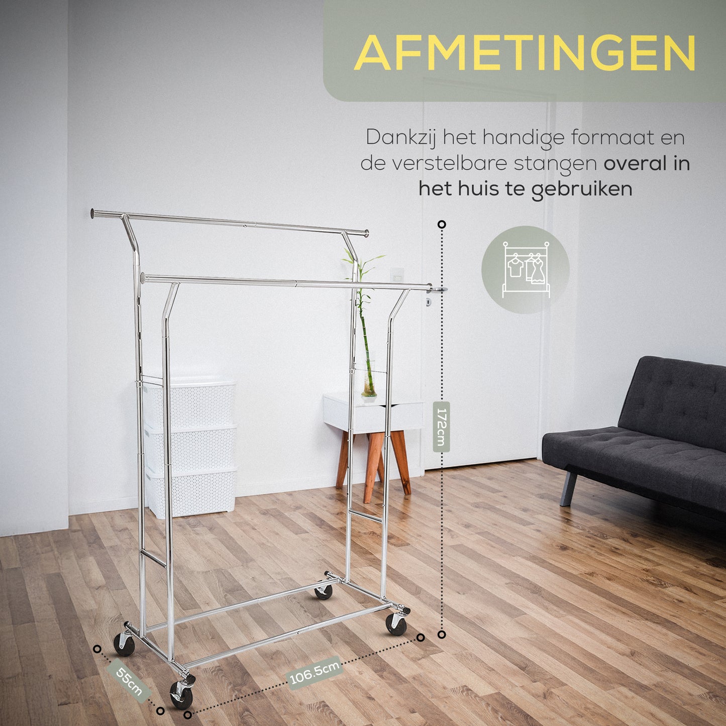 O'DADDY® Kledingrek op wieltjes XL
