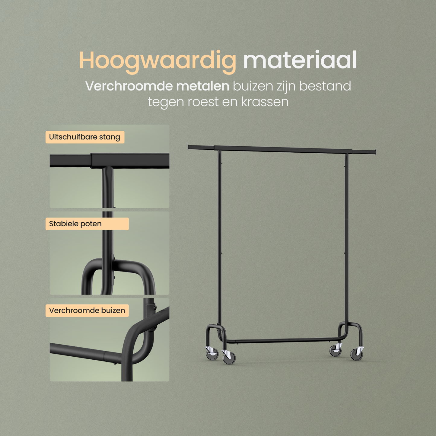 O'DADDY® Kledingrek op wieltjes