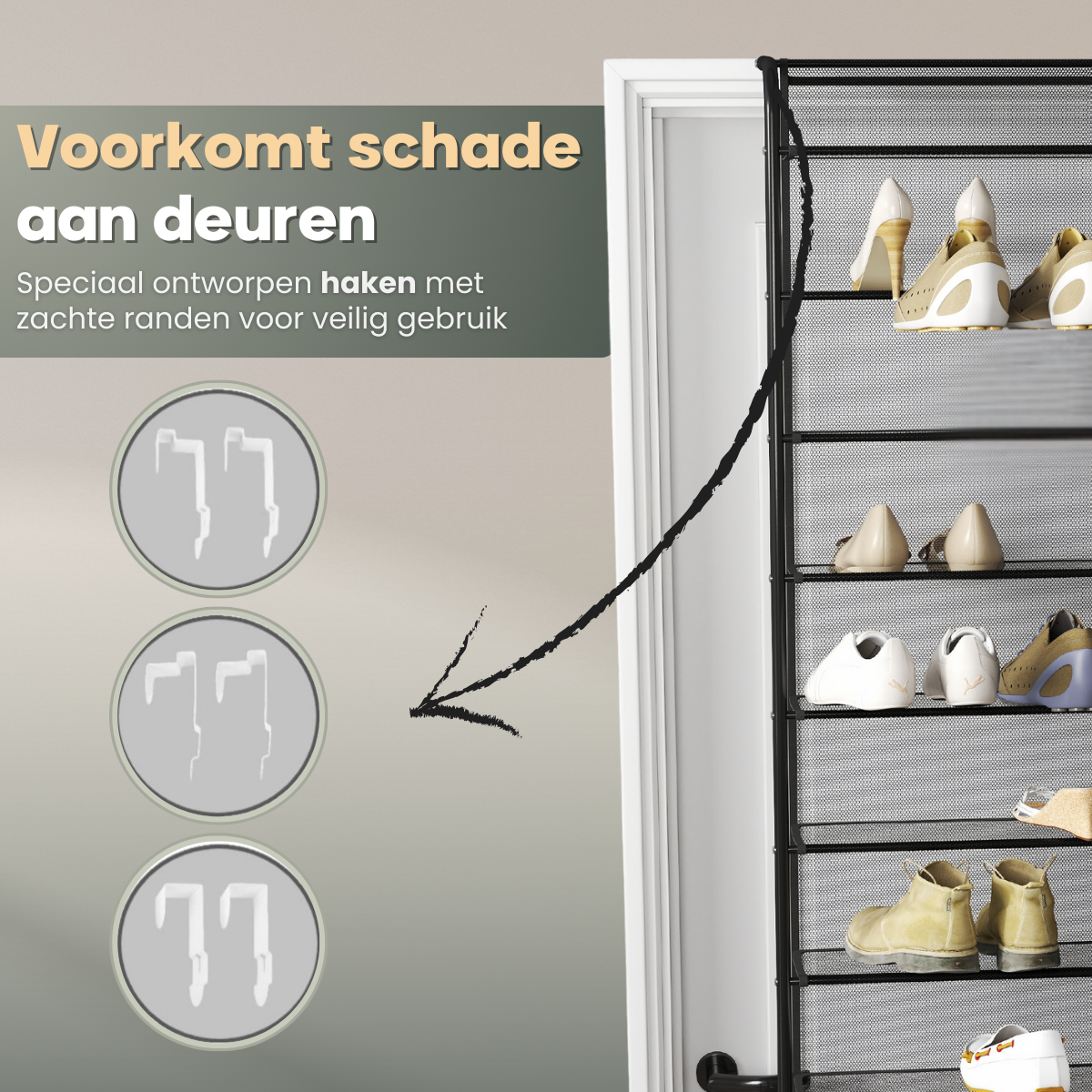 O'DADDY® Hangend schoenenrek voor deur