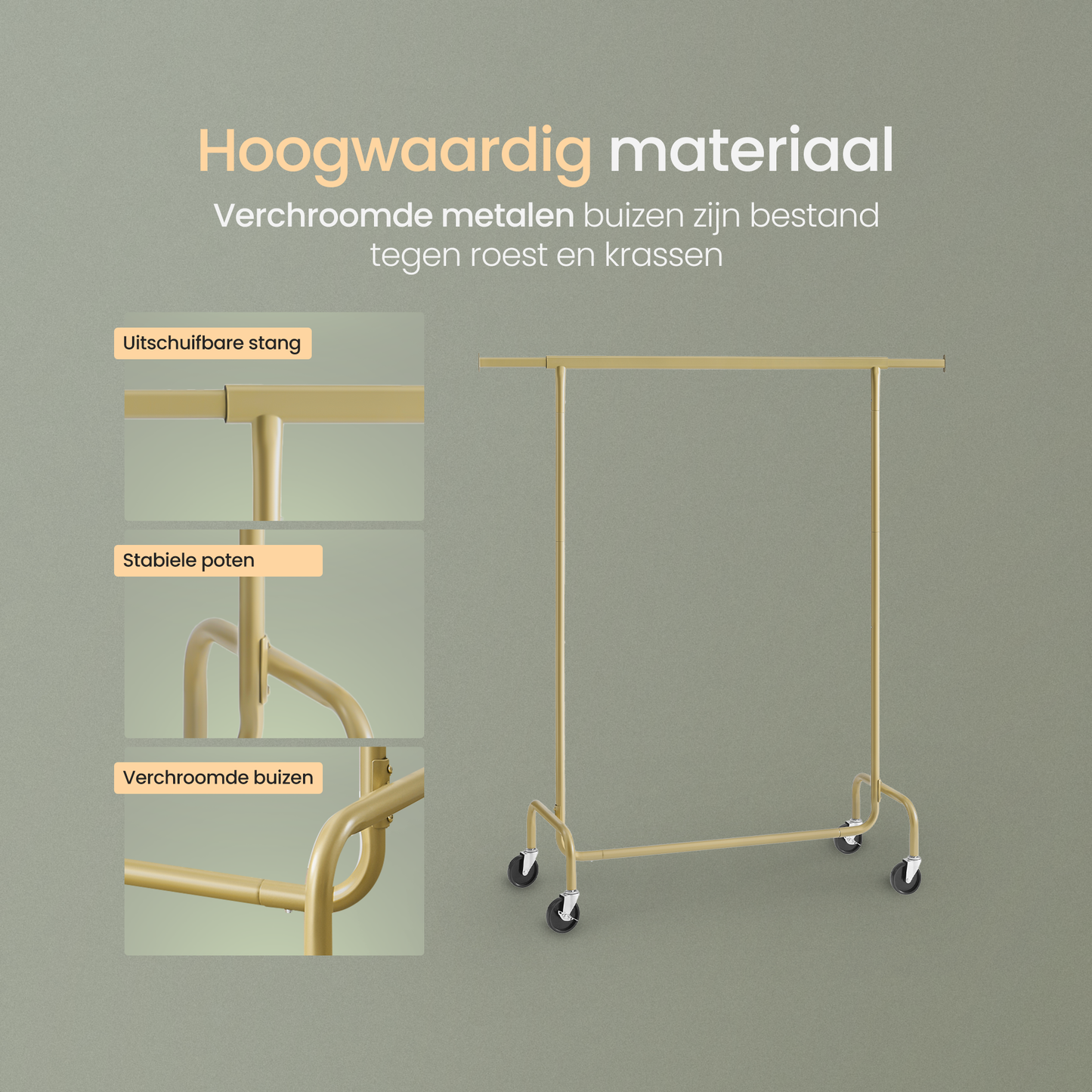 O'DADDY® Kledingrek op wieltjes