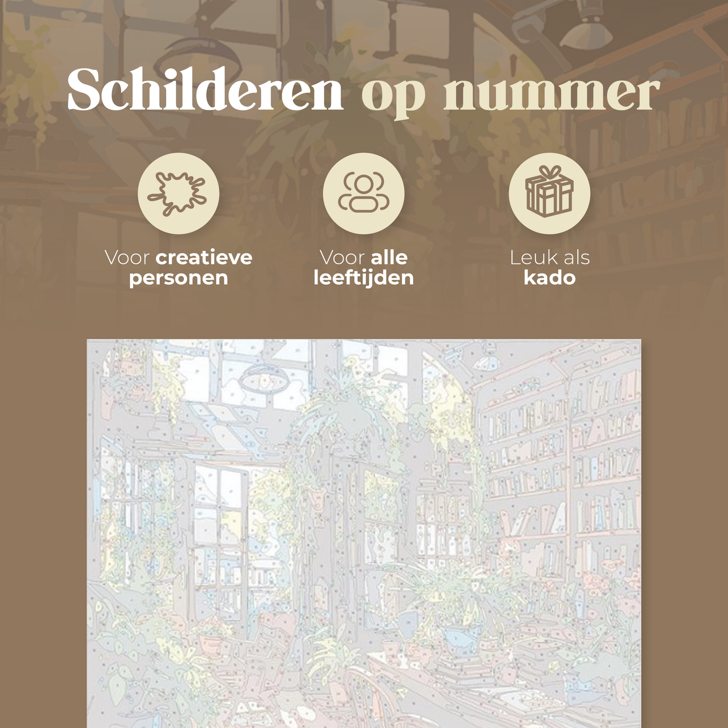 Rubye® Schilderen op Nummer Boekenkast