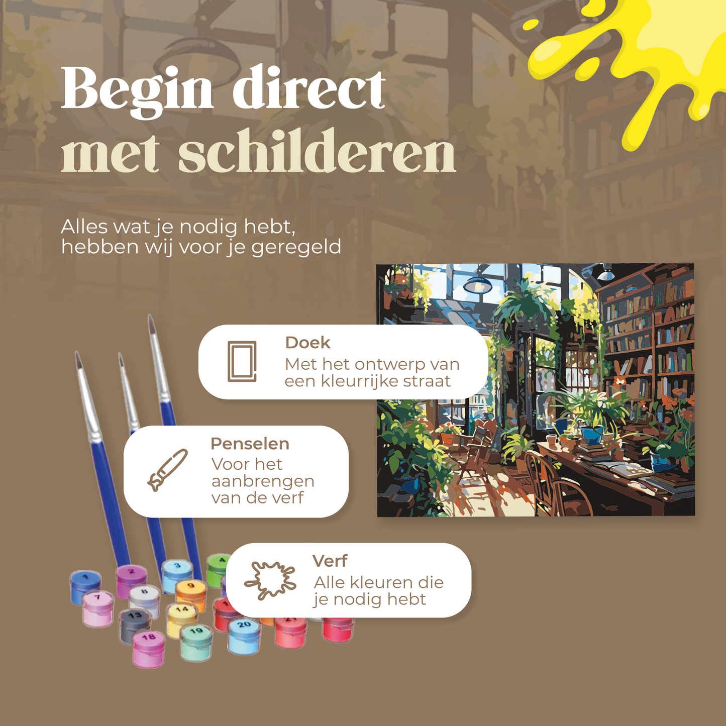 Rubye® Schilderen op Nummer Boekenkast